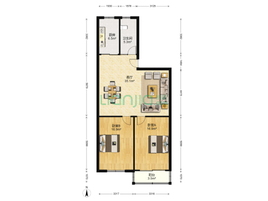张巷新村 2室1厅1卫 100平方