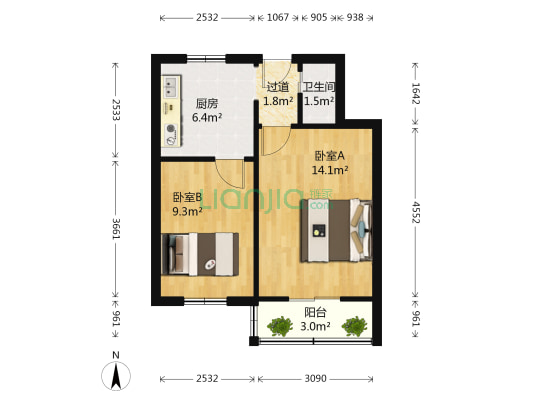 瑞昌路 2室0厅1卫 49平方