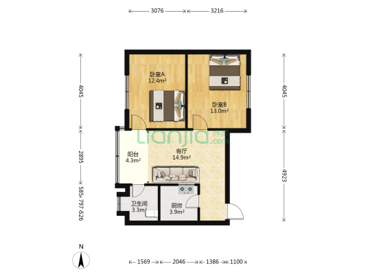 箭道巷 2室1厅1卫 61平方