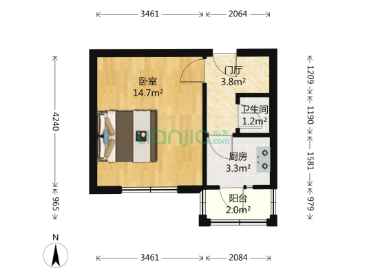 四箴北里 1室0厅1卫 36平方