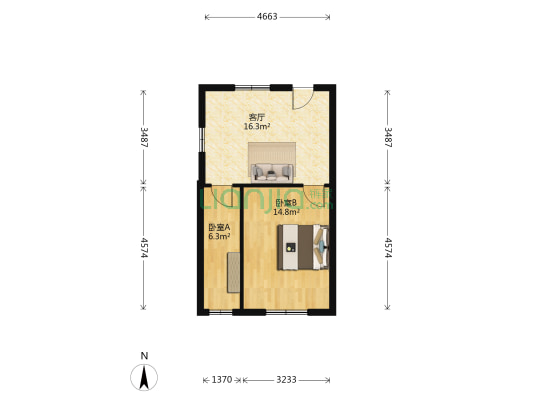 省纺织厅宿舍 2室1厅0卫 45平方