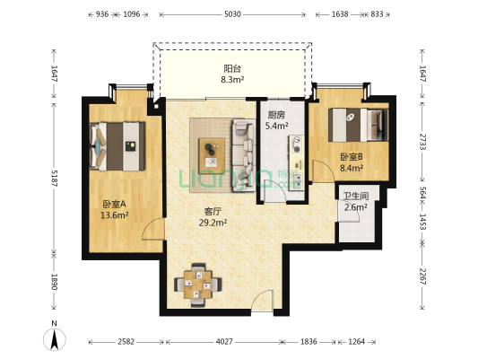 嘉宏阁 2室1厅1卫 86平方