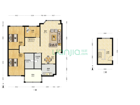 宏泰花园 3室2厅2卫 161平方