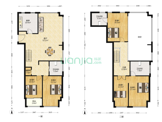 中冶锦绣公馆 5室1厅3卫 148平方