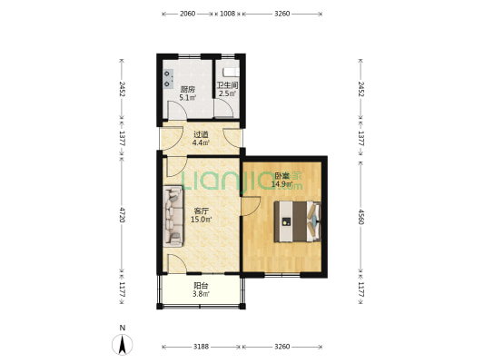 栖霞岭 1室1厅1卫 55平方