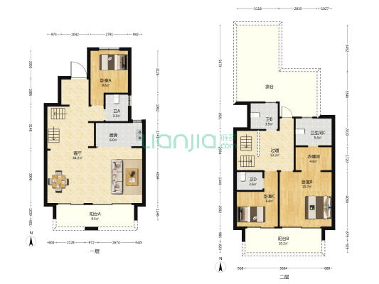 云栖墅 3室1厅4卫 155平方