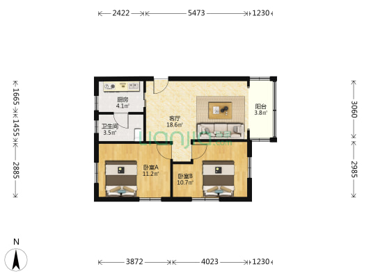 培正路 2室1厅1卫 62平方