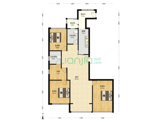 柳桥南和城 4室1厅2卫 152平方