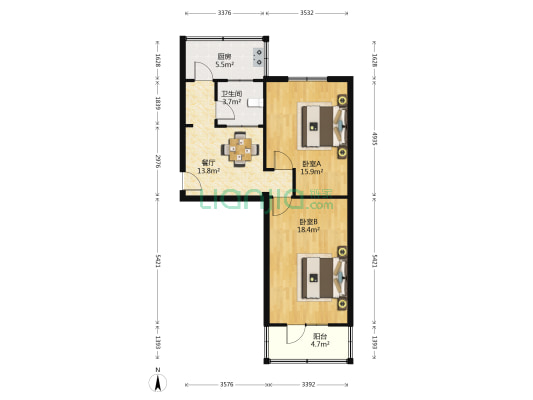 治安管理局（詹家拐子） 2室1厅1卫 112平方