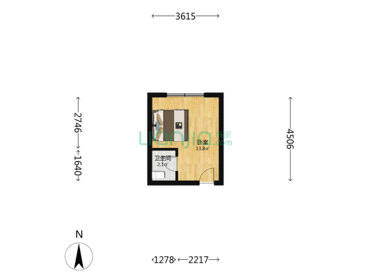 魅力空间公寓 1室0厅1卫 27平方