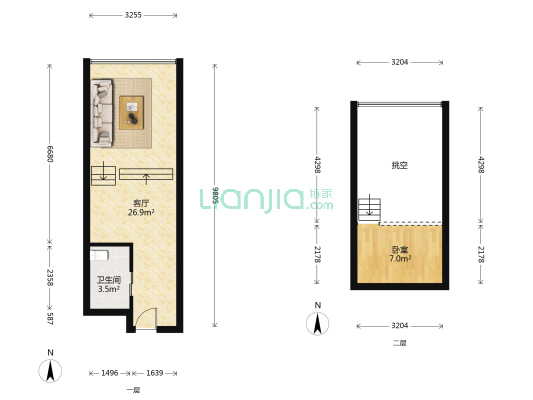 保利金融大都汇 1室1厅1卫 53平方