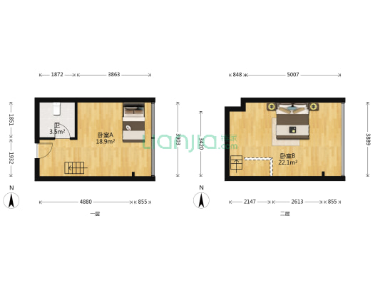 兴海时代大楼 2室0厅1卫 31平方