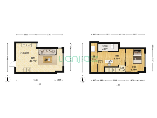首创立方 2室1厅1卫 36平方