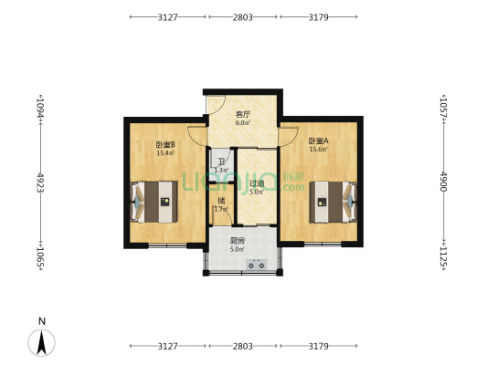 市畜牧局宿舍 2室1厅1卫 56平方