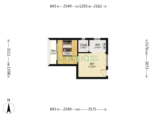 威斯广场旭景豪庭 1室1厅1卫 35平方