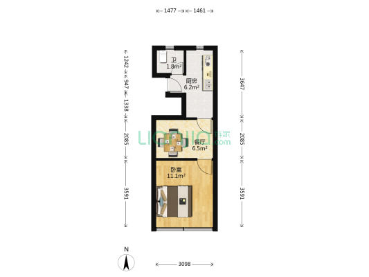 延吉东路125弄 1室1厅1卫 35平方