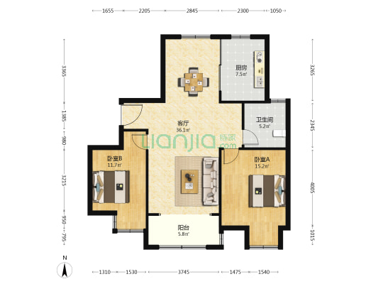 黄桥新村 2室1厅1卫 111平方