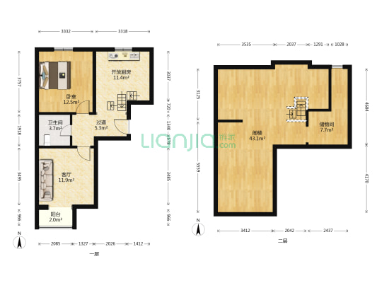 汇景嘉园 1室1厅1卫 61平方