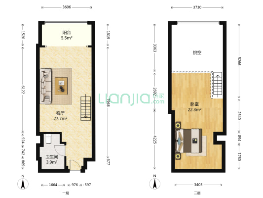 富力天海湾 1室1厅1卫 53平方