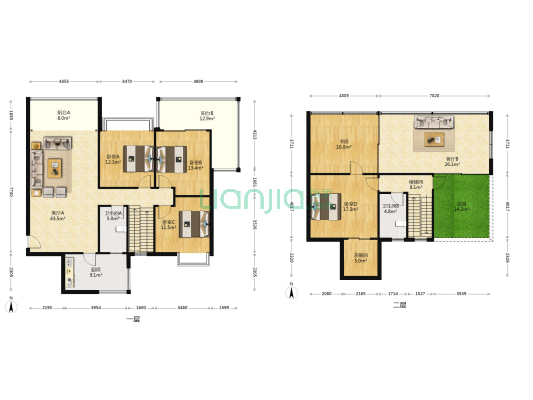 东泰帝景国际 5室2厅2卫 186平方
