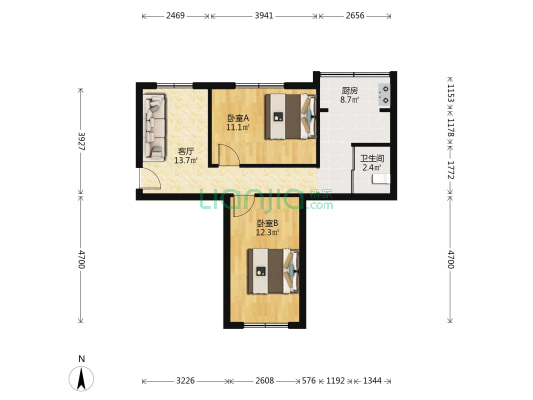 石油小区 2室1厅1卫 62平方