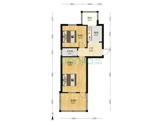 曙光路37号院 3室0厅1卫 45平方