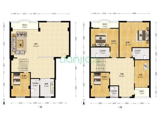 汇源小区(增城区) 5室1厅4卫 340平方