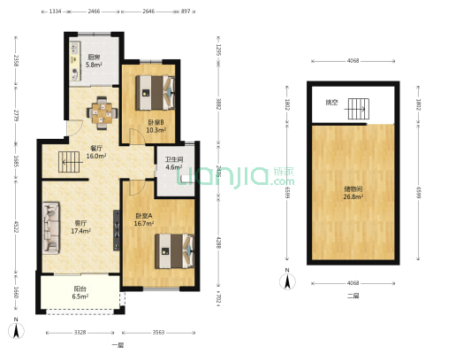 荣昌花园 2室2厅1卫 89平方