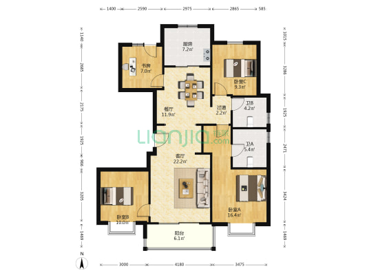 天御府 4室2厅2卫 139平方