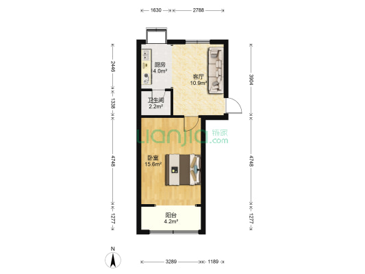 泰乐小区 1室1厅1卫 45平方