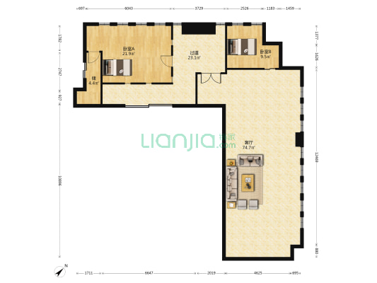 瑞通广场 2室1厅0卫 221平方
