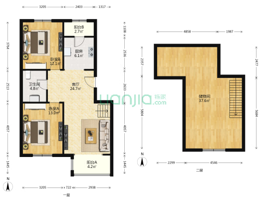 乐美花园 2室1厅1卫 87平方