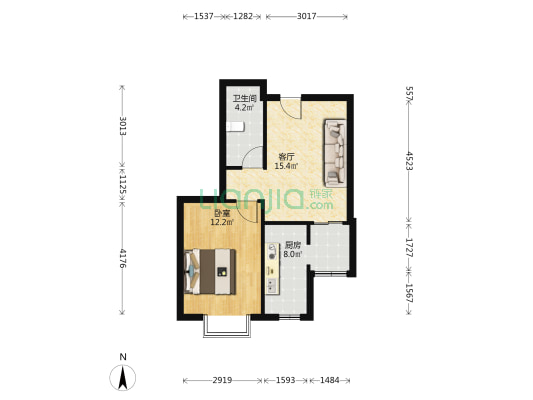 华亭里(河东区) 1室1厅1卫 35平方