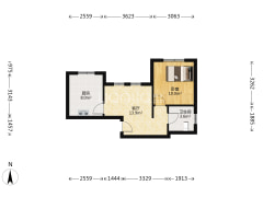 正规一居室，全明格局，中间楼层，小区楼间距大-涿州凯兴悦享城户型图