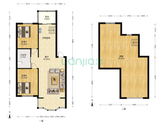 尊龙苑东区 2室1厅1卫 101平方