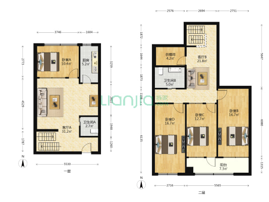 逸升轩 4室2厅2卫 169平方