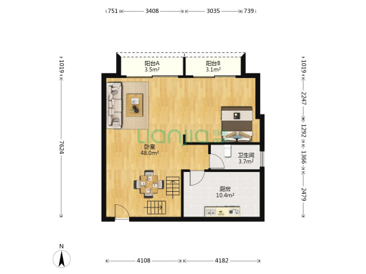星星大厦 1室0厅1卫 101平方