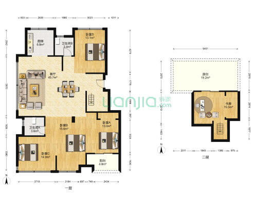 万科君望 5室1厅2卫 160平方