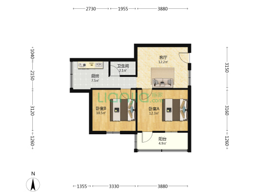 和平正街 2室1厅1卫 50平方