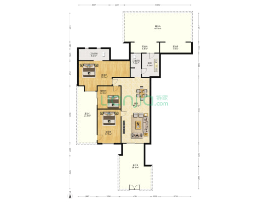 旷远洋湖18克拉 2室1厅2卫 151平方