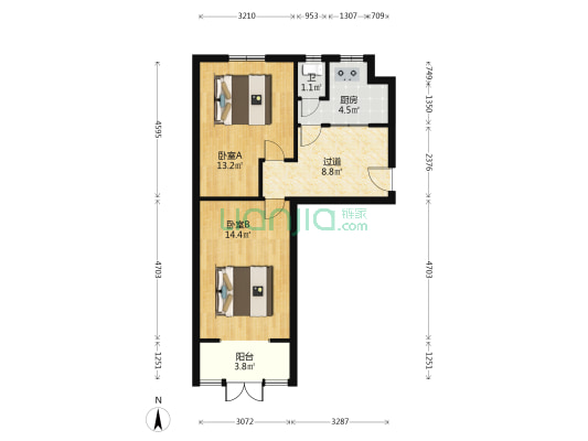 友谊里五金楼 2室0厅1卫 58平方