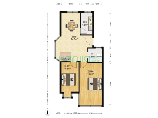 滨海锦苑 2室1厅1卫 73平方