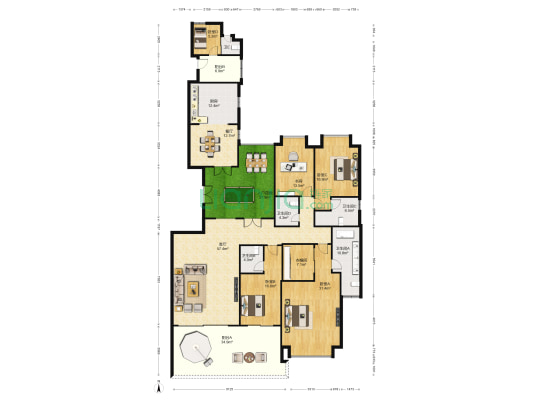 钰海帝景 5室2厅5卫 297平方