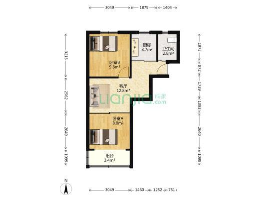 程桥二村 2室1厅1卫 53平方