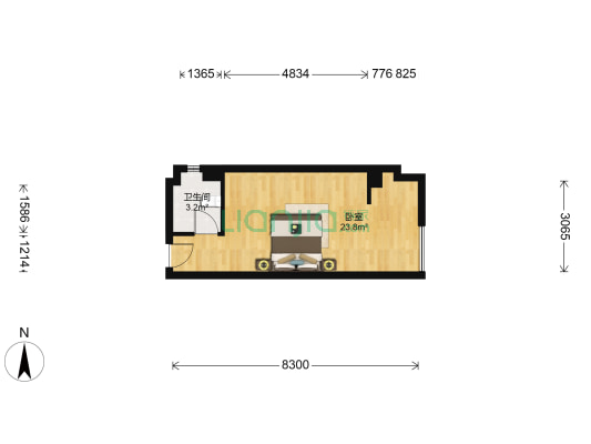君和凤鸣广场 1室0厅1卫 40平方