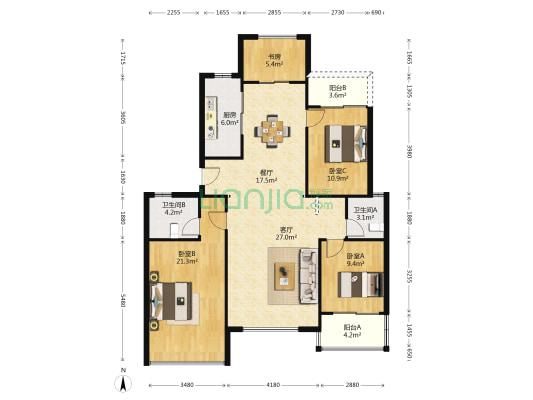 珑悦华庭 4室2厅2卫 133平方