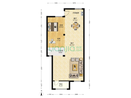 九峰壹号源墅 2室2厅1卫 230平方