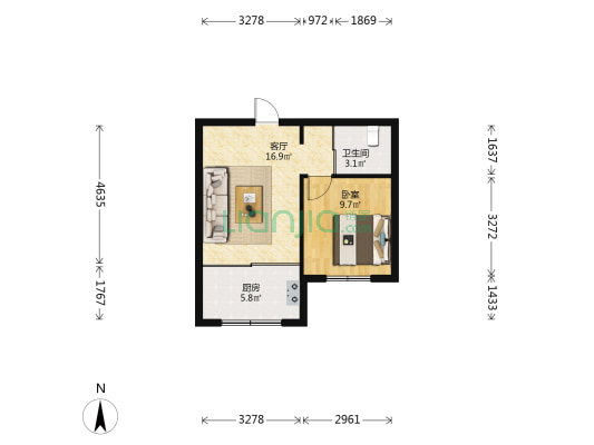 隆硕豪庭 1室1厅1卫 60平方