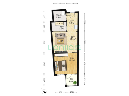 五洲国际小商品城 1室1厅1卫 67平方