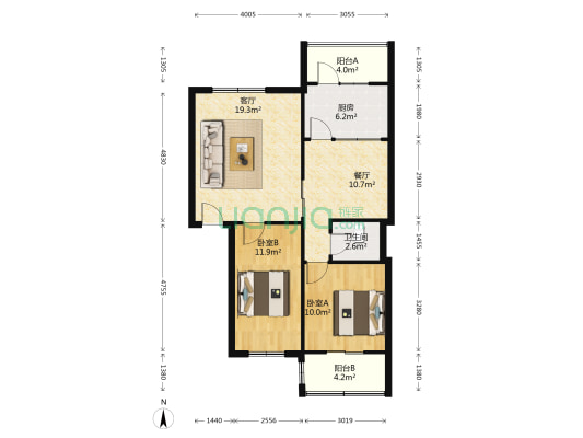 配套齐全        交通方便公交车站旁-户型图